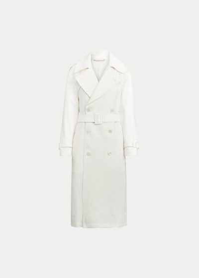 Gabardina Ralph Lauren Mujer Blancos - Hays Leather-Trim - EVRAL8175